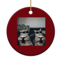 Funny Cat Drinking Irish Stout Beer Ceramic Ornament Black Beer and Cat Lovers