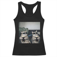 Funny Cat Drinking Irish Stout Beer Racerback Tank Top Black Beer and Cat Lovers