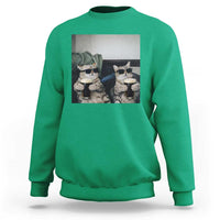 Funny Cat Drinking Irish Stout Beer Sweatshirt Black Beer and Cat Lovers