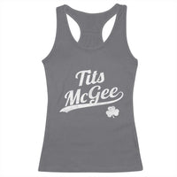 Tits McGee Racerback Tank Top Funny St Patricks Day Adult Humor Shamrocks