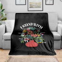 I Stand With Canada Greenland Mexico Panama Gaza Ukraine Throw Blanket Retro Floral