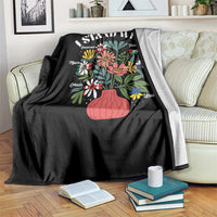 I Stand With Canada Greenland Mexico Panama Gaza Ukraine Throw Blanket Retro Floral