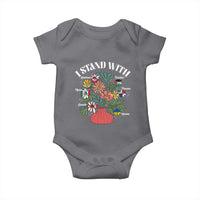 I Stand With Canada Greenland Mexico Panama Gaza Ukraine Baby Onesie Retro Floral