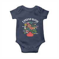 I Stand With Canada Greenland Mexico Panama Gaza Ukraine Baby Onesie Retro Floral