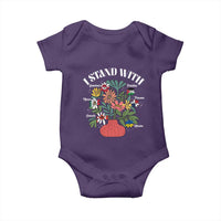 I Stand With Canada Greenland Mexico Panama Gaza Ukraine Baby Onesie Retro Floral