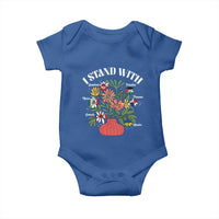 I Stand With Canada Greenland Mexico Panama Gaza Ukraine Baby Onesie Retro Floral