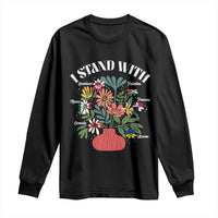 I Stand With Canada Greenland Mexico Panama Gaza Ukraine Long Sleeve Shirt Retro Floral