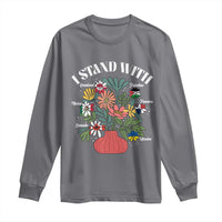 I Stand With Canada Greenland Mexico Panama Gaza Ukraine Long Sleeve Shirt Retro Floral