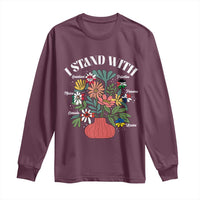 I Stand With Canada Greenland Mexico Panama Gaza Ukraine Long Sleeve Shirt Retro Floral