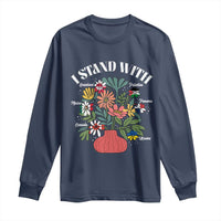 I Stand With Canada Greenland Mexico Panama Gaza Ukraine Long Sleeve Shirt Retro Floral