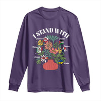 I Stand With Canada Greenland Mexico Panama Gaza Ukraine Long Sleeve Shirt Retro Floral