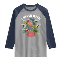 I Stand With Canada Greenland Mexico Panama Gaza Ukraine Raglan Shirt Retro Floral