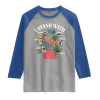 I Stand With Canada Greenland Mexico Panama Gaza Ukraine Raglan Shirt Retro Floral