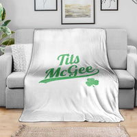 Tits McGee Throw Blanket Funny Womens St Patricks Day Vintage Shamrocks