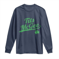 Tits McGee Long Sleeve Shirt Funny Womens St Patricks Day Vintage Shamrocks