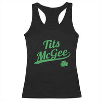 Tits McGee Racerback Tank Top Funny Womens St Patricks Day Vintage Shamrocks