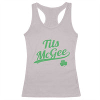 Tits McGee Racerback Tank Top Funny Womens St Patricks Day Vintage Shamrocks