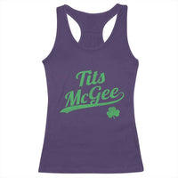 Tits McGee Racerback Tank Top Funny Womens St Patricks Day Vintage Shamrocks