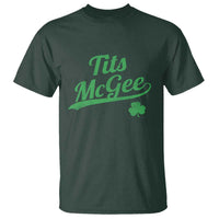 Tits McGee T Shirt Funny Womens St Patricks Day Vintage Shamrocks