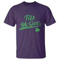 Tits McGee T Shirt Funny Womens St Patricks Day Vintage Shamrocks