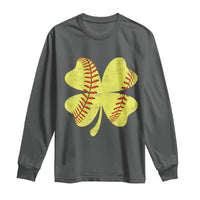 Softball St Patricks Day Irish Clover Sport Long Sleeve Shirt