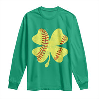 Softball St Patricks Day Irish Clover Sport Long Sleeve Shirt