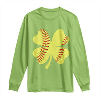 Softball St Patricks Day Irish Clover Sport Long Sleeve Shirt