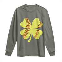 Softball St Patricks Day Irish Clover Sport Long Sleeve Shirt