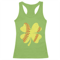 Softball St Patricks Day Irish Clover Sport Racerback Tank Top