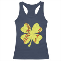 Softball St Patricks Day Irish Clover Sport Racerback Tank Top