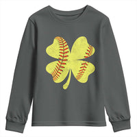 Softball St Patricks Day Irish Clover Sport Youth Sweatshirt