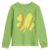 Softball St Patricks Day Irish Clover Sport Youth Sweatshirt