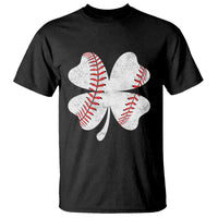 Funny Baseball St Patricks Day Vintage Clover T Shirt