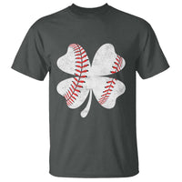 Funny Baseball St Patricks Day Vintage Clover T Shirt