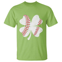 Funny Baseball St Patricks Day Vintage Clover T Shirt