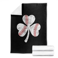Funny Baseball St Patricks Day Distressed Shamrock Throw Blanket