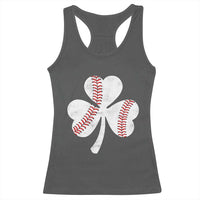 Funny Baseball St Patricks Day Distressed Shamrock Racerback Tank Top