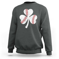 Funny Baseball St Patricks Day Distressed Shamrock Sweatshirt