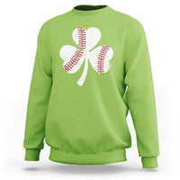 Funny Baseball St Patricks Day Distressed Shamrock Sweatshirt