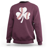 Funny Baseball St Patricks Day Distressed Shamrock Sweatshirt