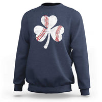 Funny Baseball St Patricks Day Distressed Shamrock Sweatshirt