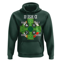 Irishki Half Irish Half Polish Hoodie Celtic Cross St Patricks