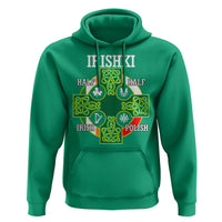 Irishki Half Irish Half Polish Hoodie Celtic Cross St Patricks