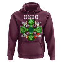 Irishki Half Irish Half Polish Hoodie Celtic Cross St Patricks