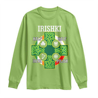 Irishki Half Irish Half Polish Long Sleeve Shirt Celtic Cross St Patricks
