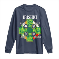 Irishki Half Irish Half Polish Long Sleeve Shirt Celtic Cross St Patricks