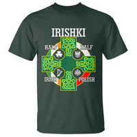 Irishki Half Irish Half Polish T Shirt Celtic Cross St Patricks