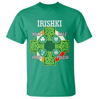 Irishki Half Irish Half Polish T Shirt Celtic Cross St Patricks