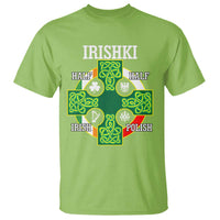 Irishki Half Irish Half Polish T Shirt Celtic Cross St Patricks