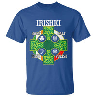 Irishki Half Irish Half Polish T Shirt Celtic Cross St Patricks